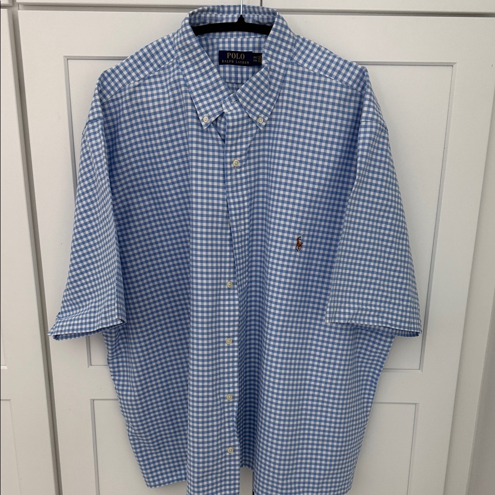 Polo by Ralph Lauren Blue and White Gingham Button-Down Shirt
